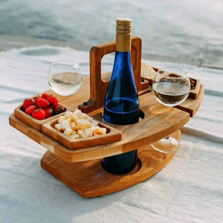 Bærbare Træ-Picnic Vin Tabel