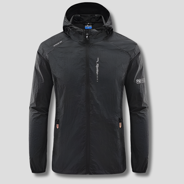 Ultralet vind- og solbeskyttende sommerjakke med hætte til mænd