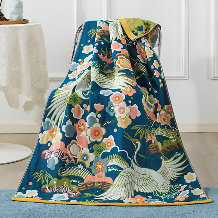 Frodige Blomster Kraner Badehåndklæde
