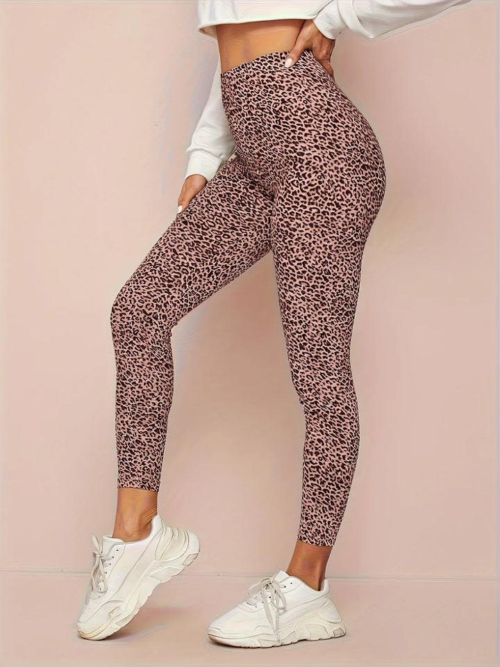 Leopard Print Højtaljede Leggings til Kvinder