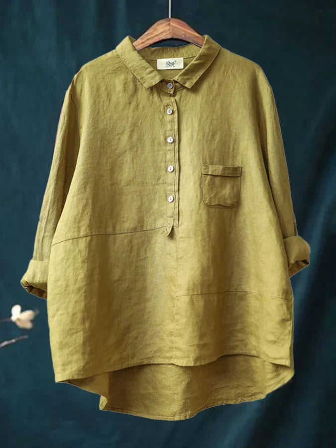 Elegant langærmet bluse til kvinder