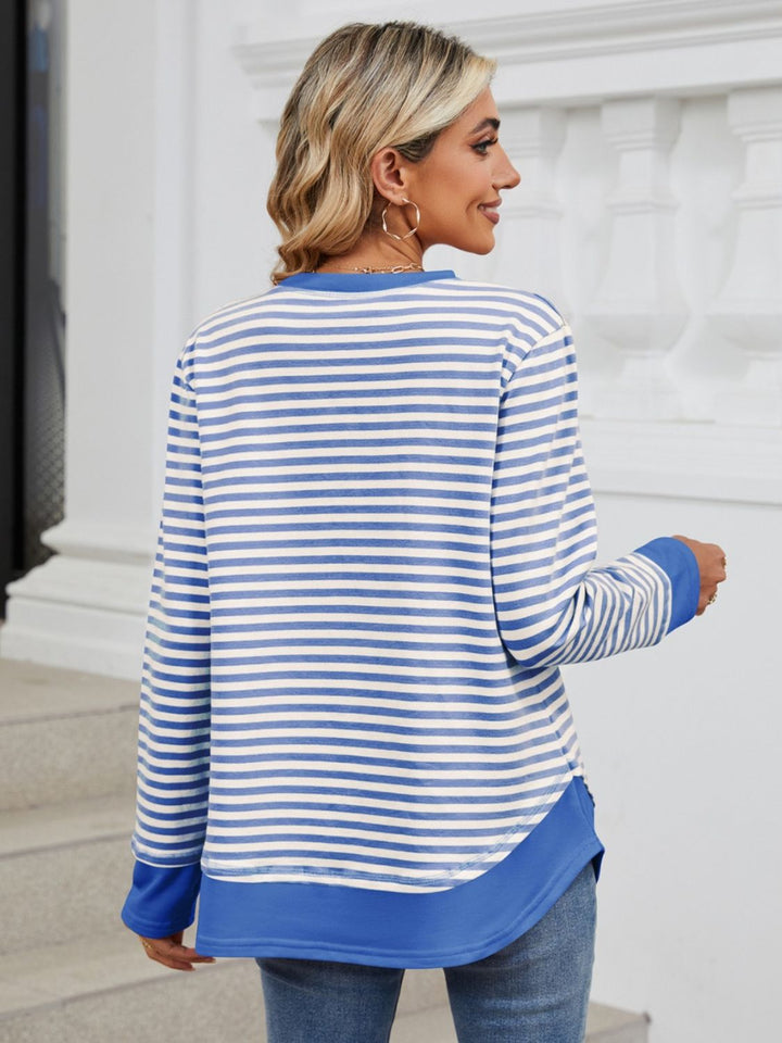 Iesha | Klassisk Stribet Langærmet Sweatshirt til Kvinder-Modiva