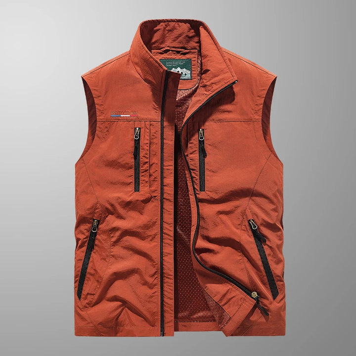 Åndbar Multi-Lomme Vest for Mænd