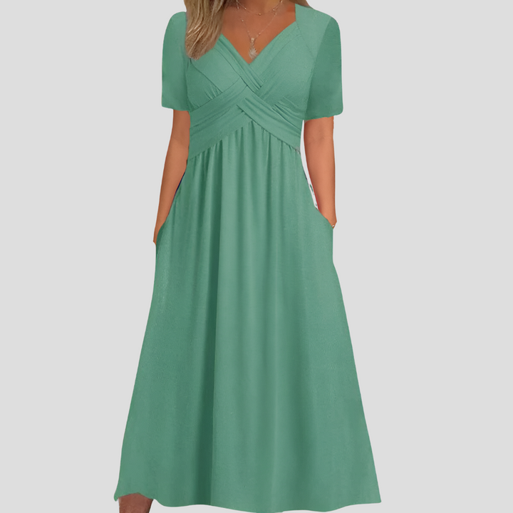 Elegant V-Hals Sommer Kjole