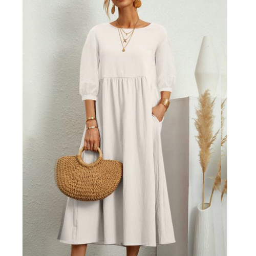 Elegant sommerkjole med smock til kvinder