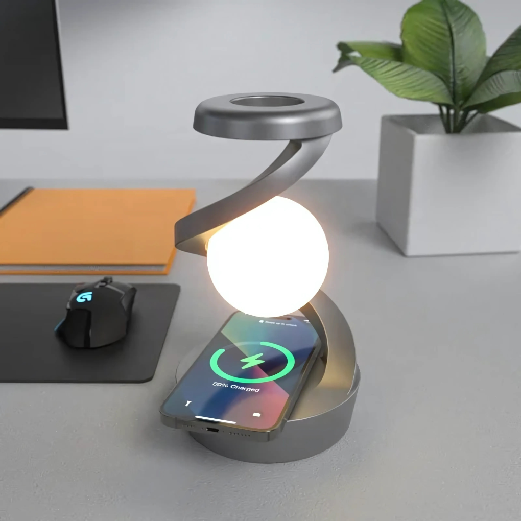 Moderne spiralbordlampe med varmt lys