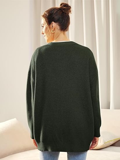 Oversized cardigan med V-hals