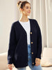 Oversized cardigan med V-hals