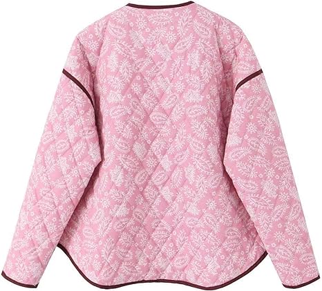 Heaven - Sød Pink Print Bomuldsjakke til Kvinder-Modiva