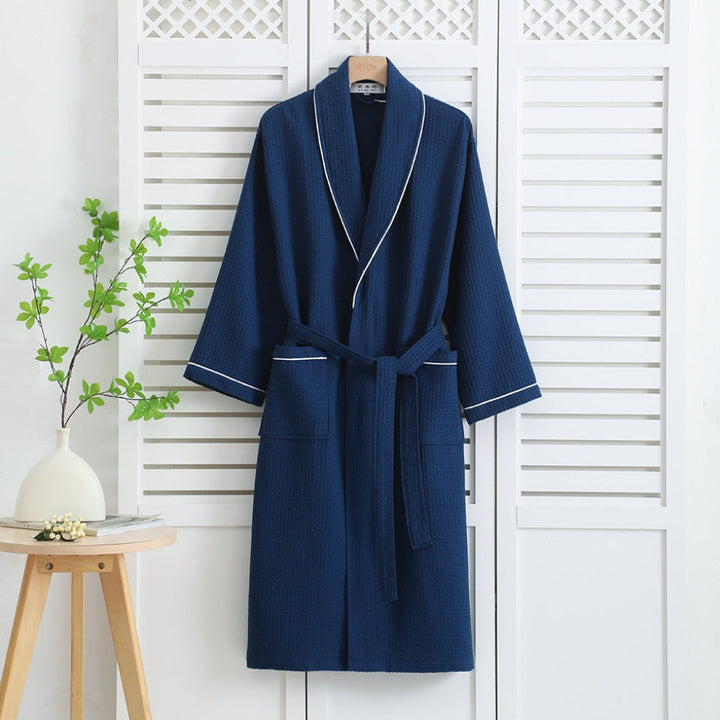 Let kimono badekåbe i 100% bomuld med vaffelstruktur