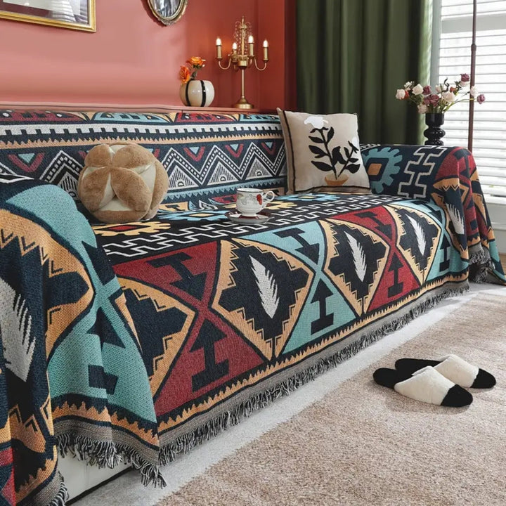 Aztec Geometrisk Mønster Sofabetræk Boho