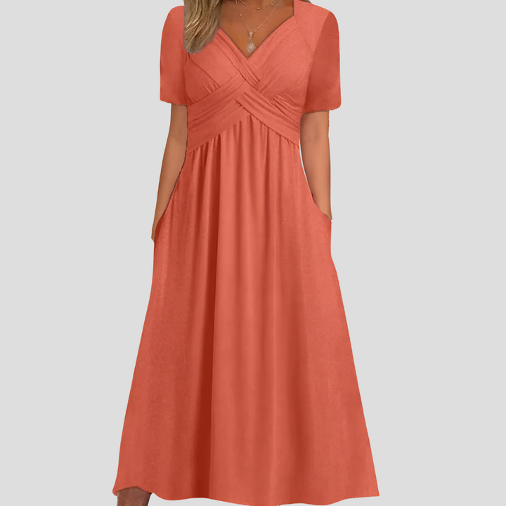 Elegant V-Hals Sommer Kjole