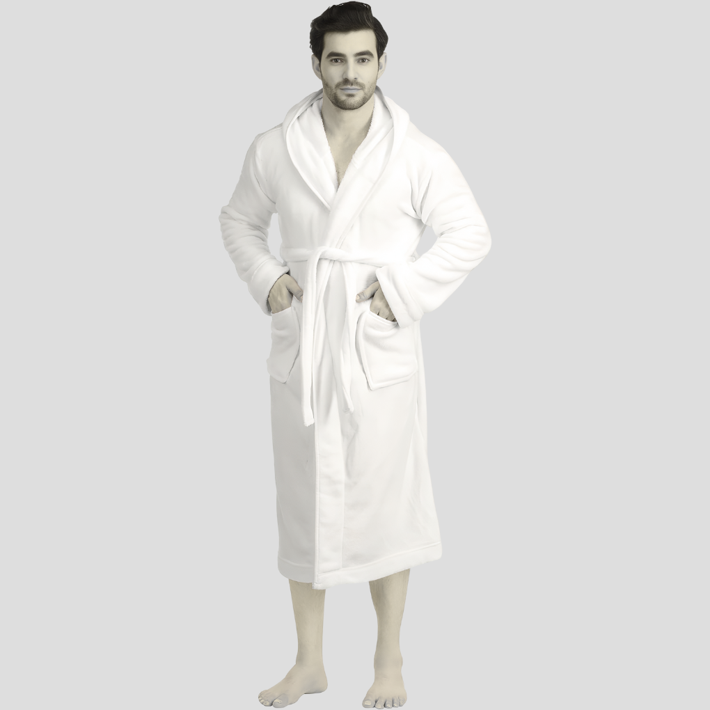 Behagelig fleece-badekåbe til mænd