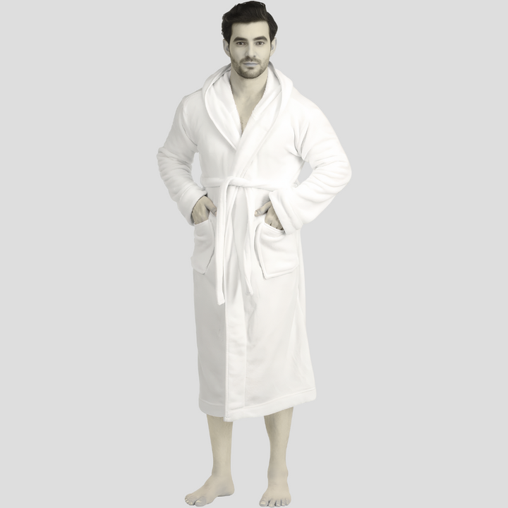 Behagelig fleece-badekåbe til mænd