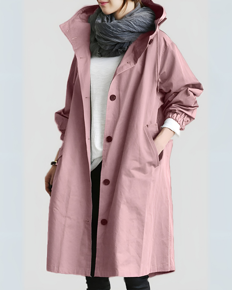 Klassisk trenchcoat med hætte