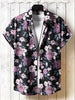 3D Flower Print Hawaii-Skjorte