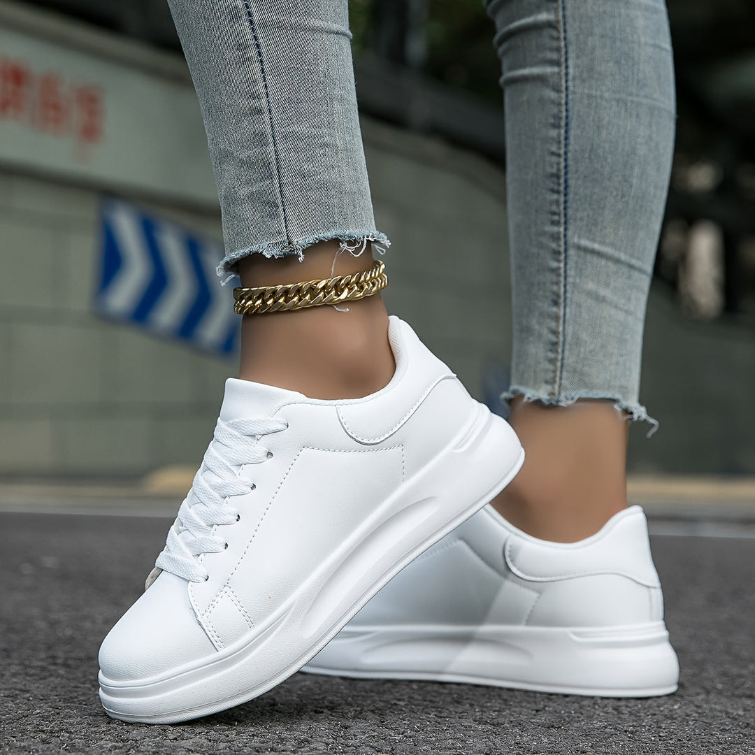 Hvide Læder Sneakers til Kvinder