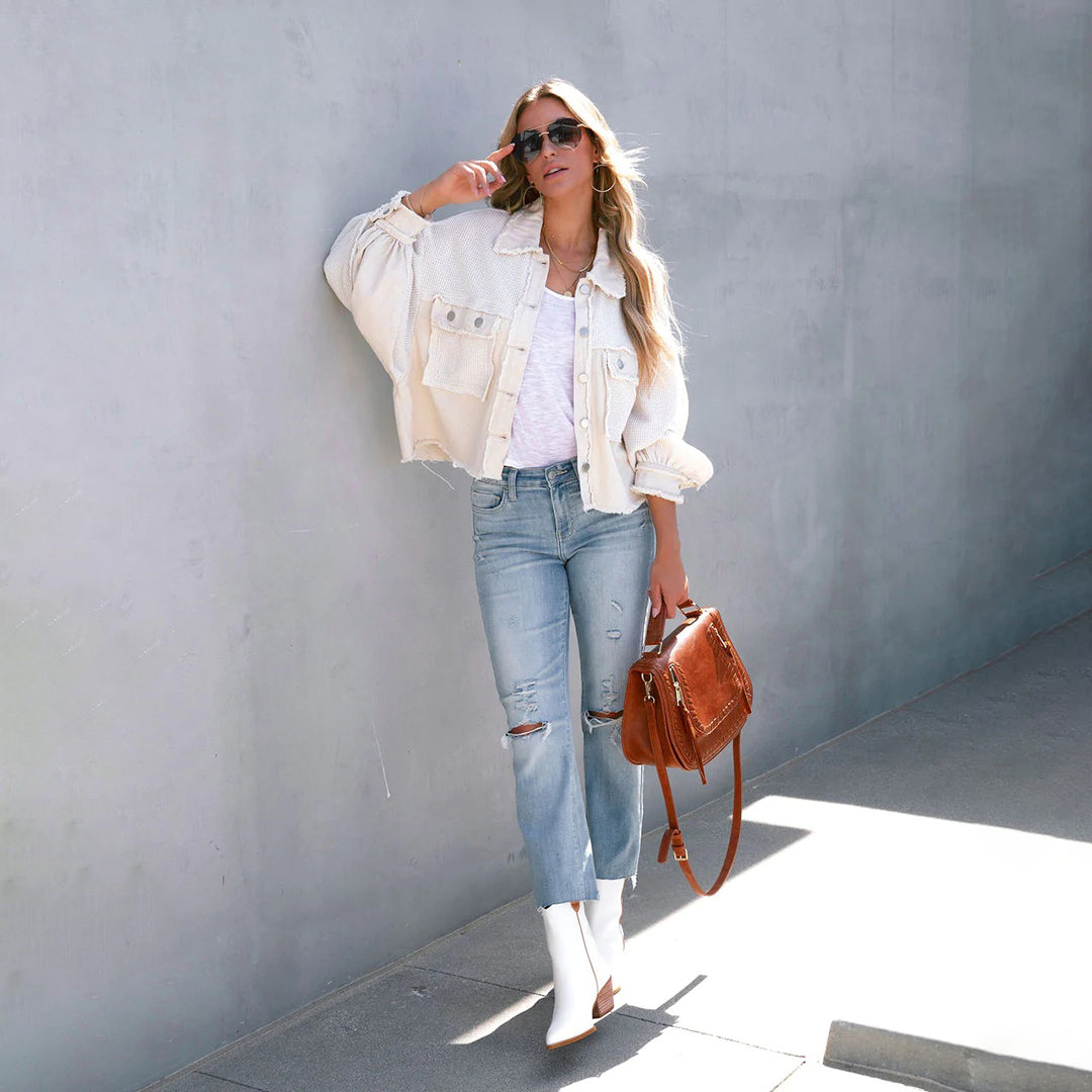 Gisele - Stilfuld Cropped Jakke til Kvinder-Modiva