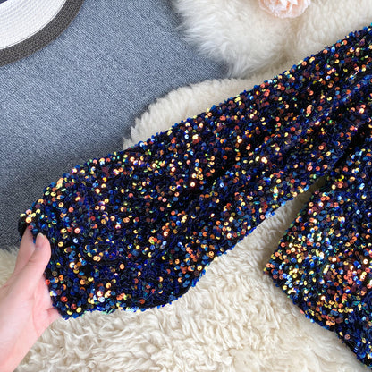 Glittertop med én skulder