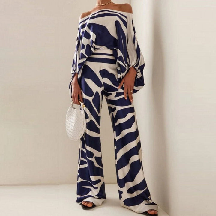 Off-Shoulder-modell damset i satin med 2 delar
