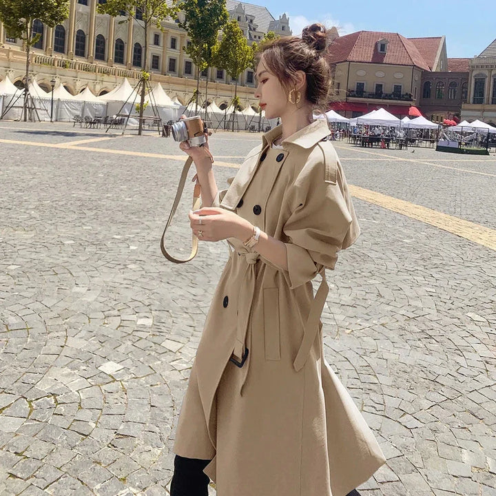 Yael - Klassisk Lang Trenchcoat til Kvinder-Modiva