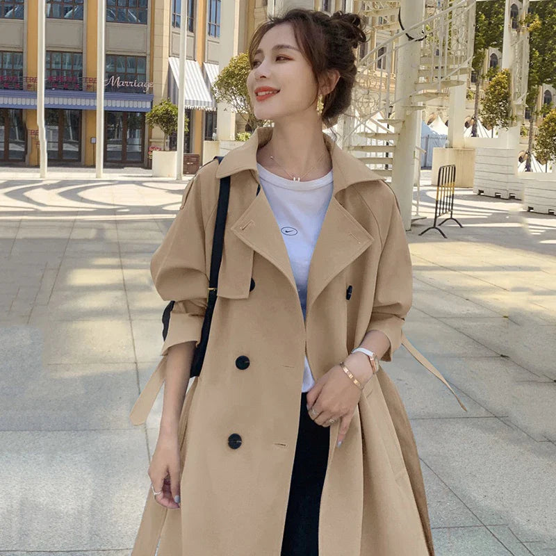 Yael - Klassisk Lang Trenchcoat til Kvinder-Modiva