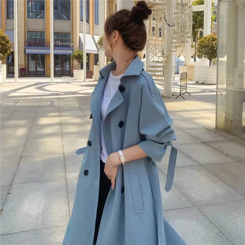 Yael - Klassisk Lang Trenchcoat til Kvinder-Modiva
