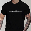 Afslappet herre-T-shirt med rund hals og minimalistisk print
