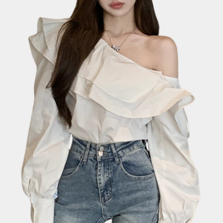Off-shoulder bluse til Kvinder