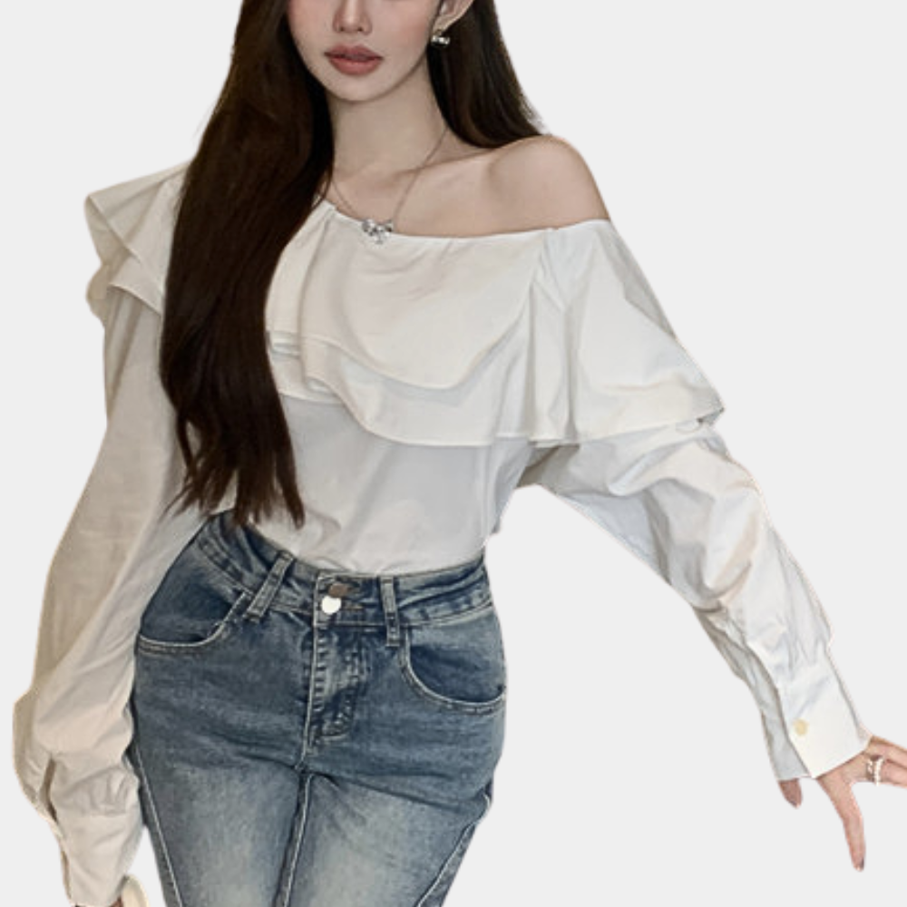 Off-shoulder bluse til Kvinder