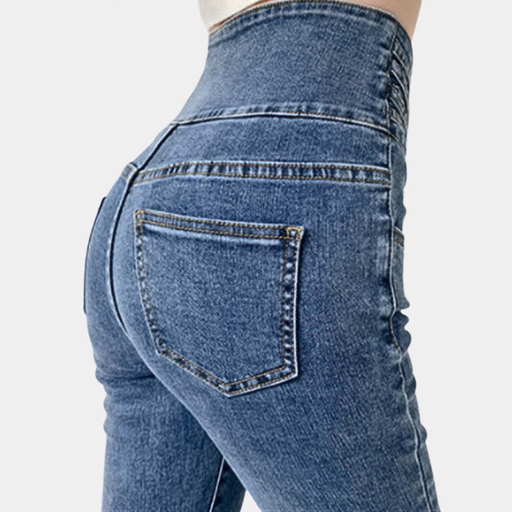 Højtaljede damejeans