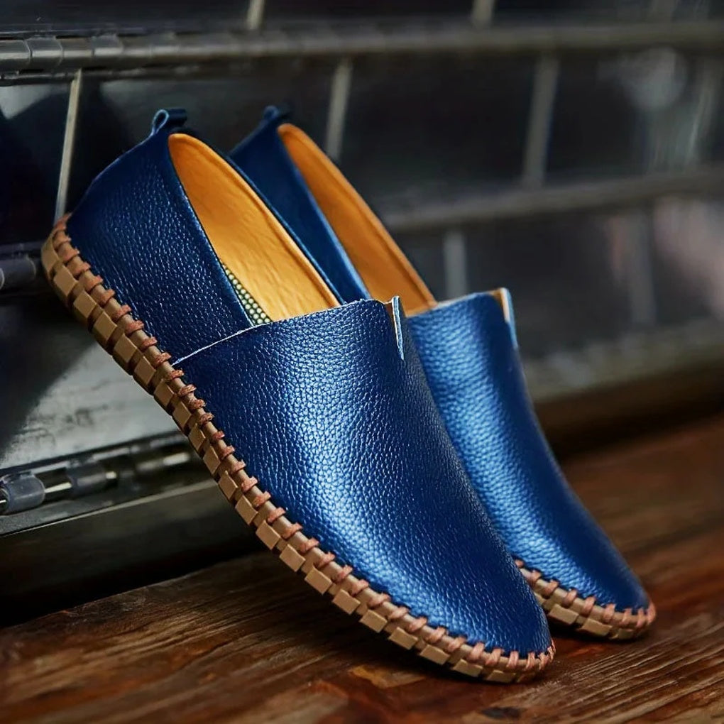 Elegante Loafers i Mat, Slip-Ons i Ægte Læder