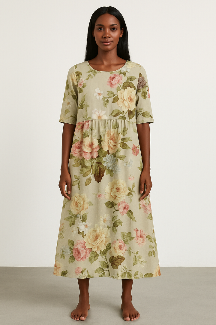 Khaki Midi-kjole til kvinder