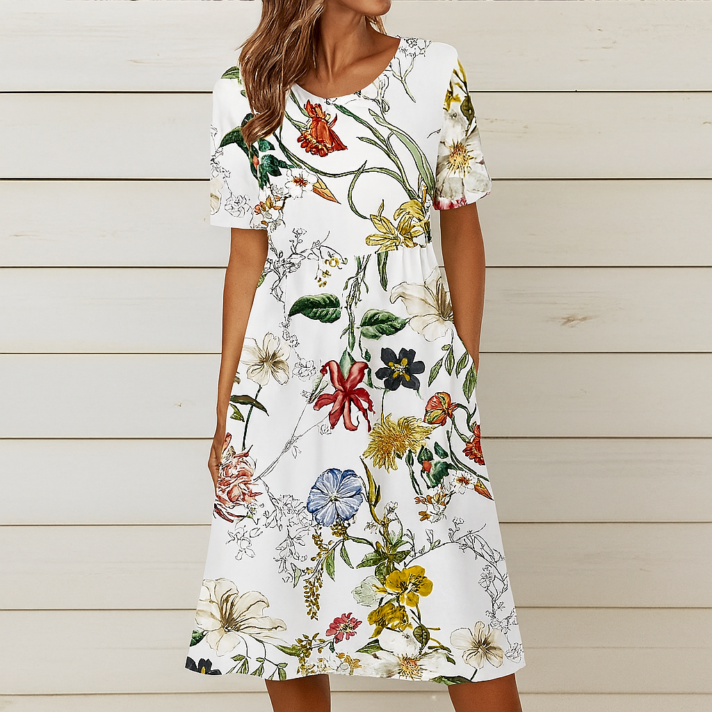 Sommerkjole med blomsterprint