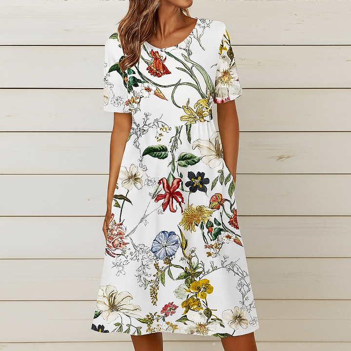 Sommerkjole med blomsterprint