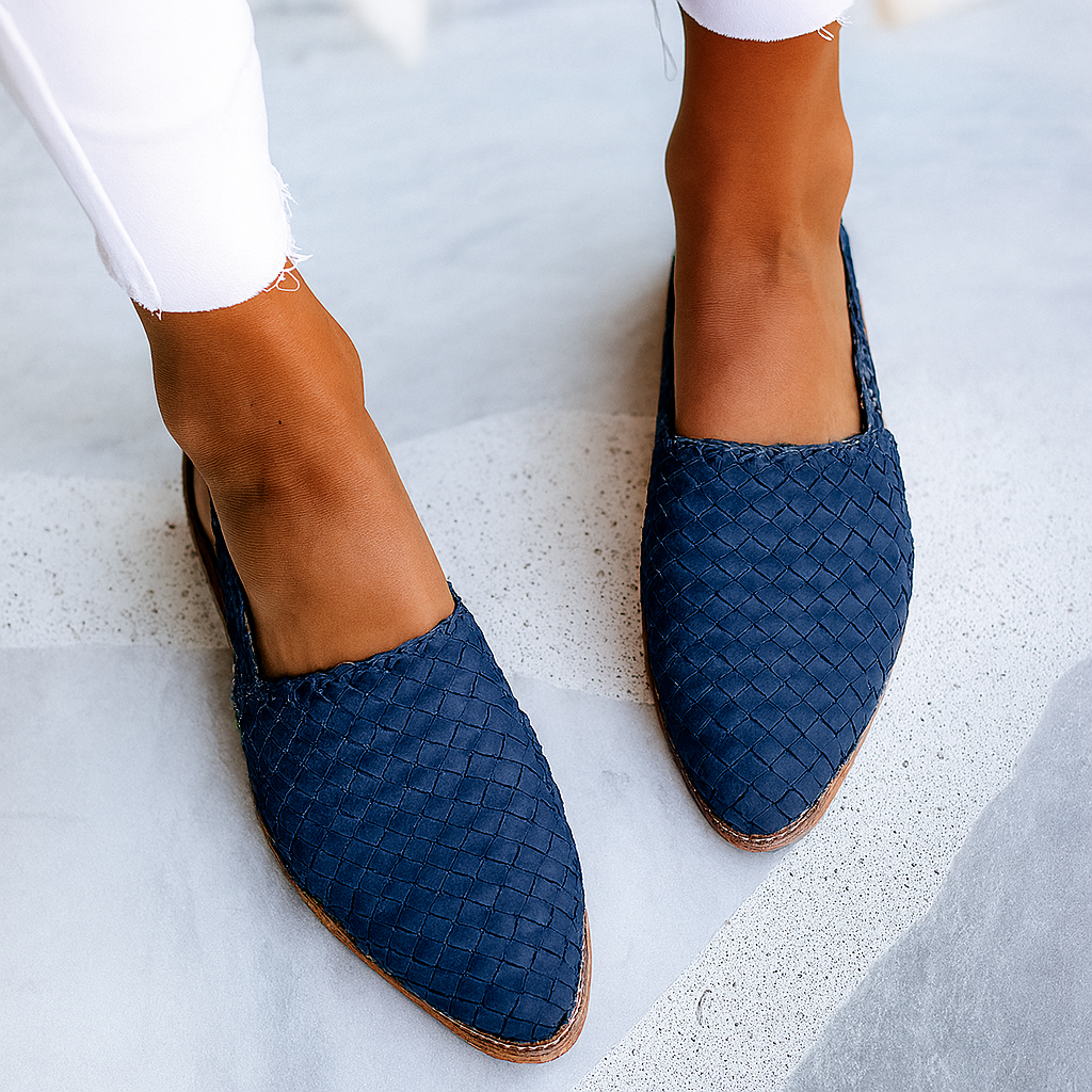 Flade sandaler i retrostil i britisk stil