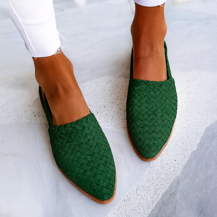 Flade sandaler i retrostil i britisk stil