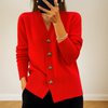 Hyggelig strikket cardigan med V-hals