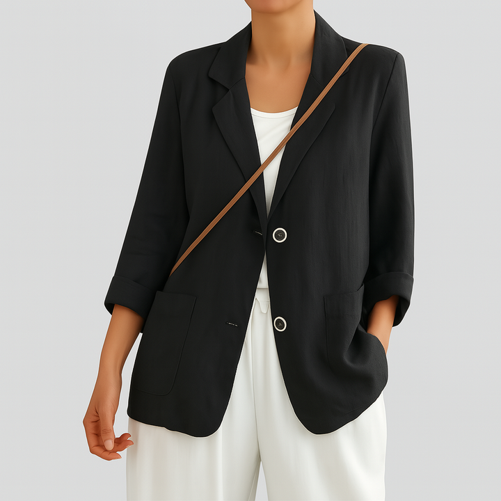 Blazer i afslappet pasform med naturlige fibre