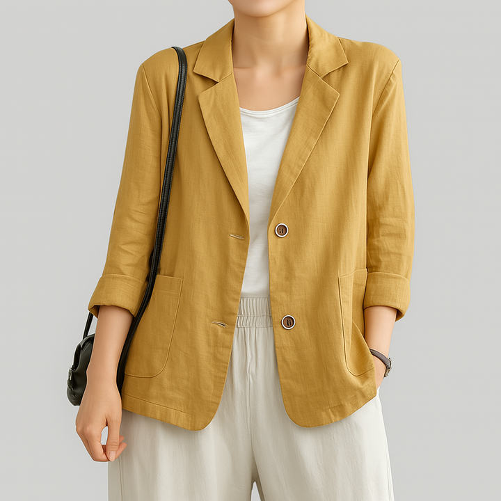 Blazer i afslappet pasform med naturlige fibre