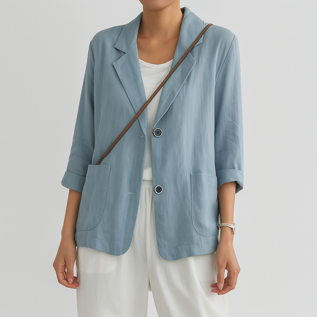 Blazer i afslappet pasform med naturlige fibre