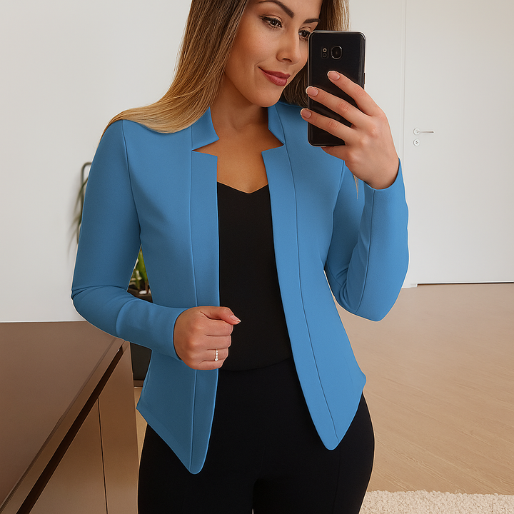 Dameblazer med slim fit og letvægtsmønster