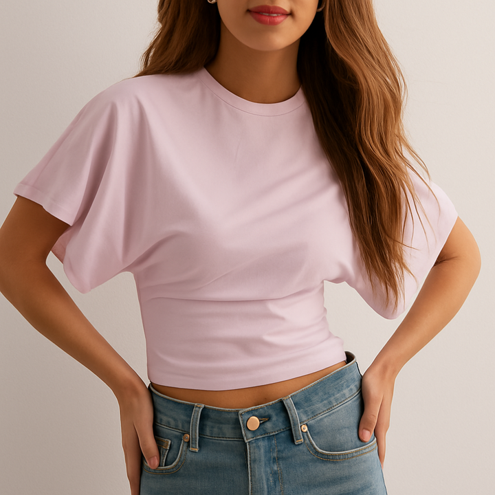 Klassisk sommer-T-shirt med rund hals