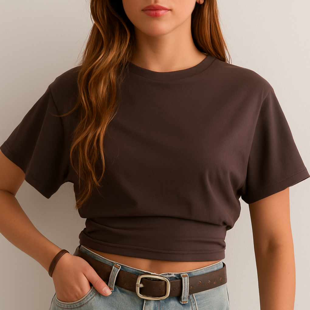 Klassisk sommer-T-shirt med rund hals