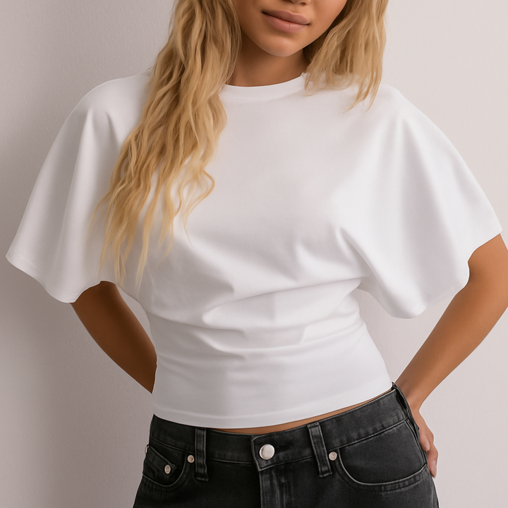 Klassisk sommer-T-shirt med rund hals