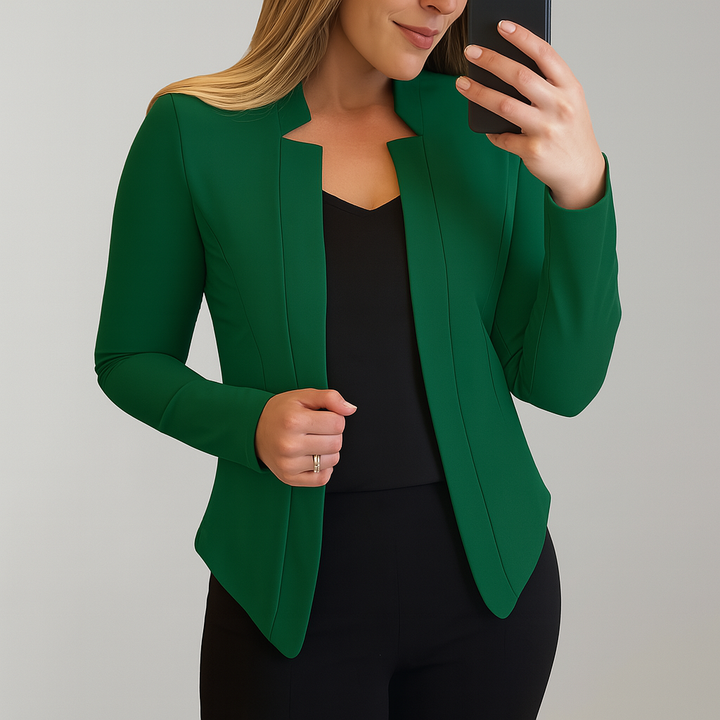 Dameblazer med slim fit og letvægtsmønster