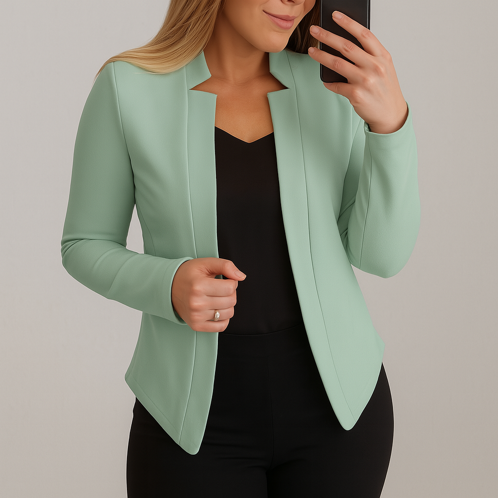 Dameblazer med slim fit og letvægtsmønster