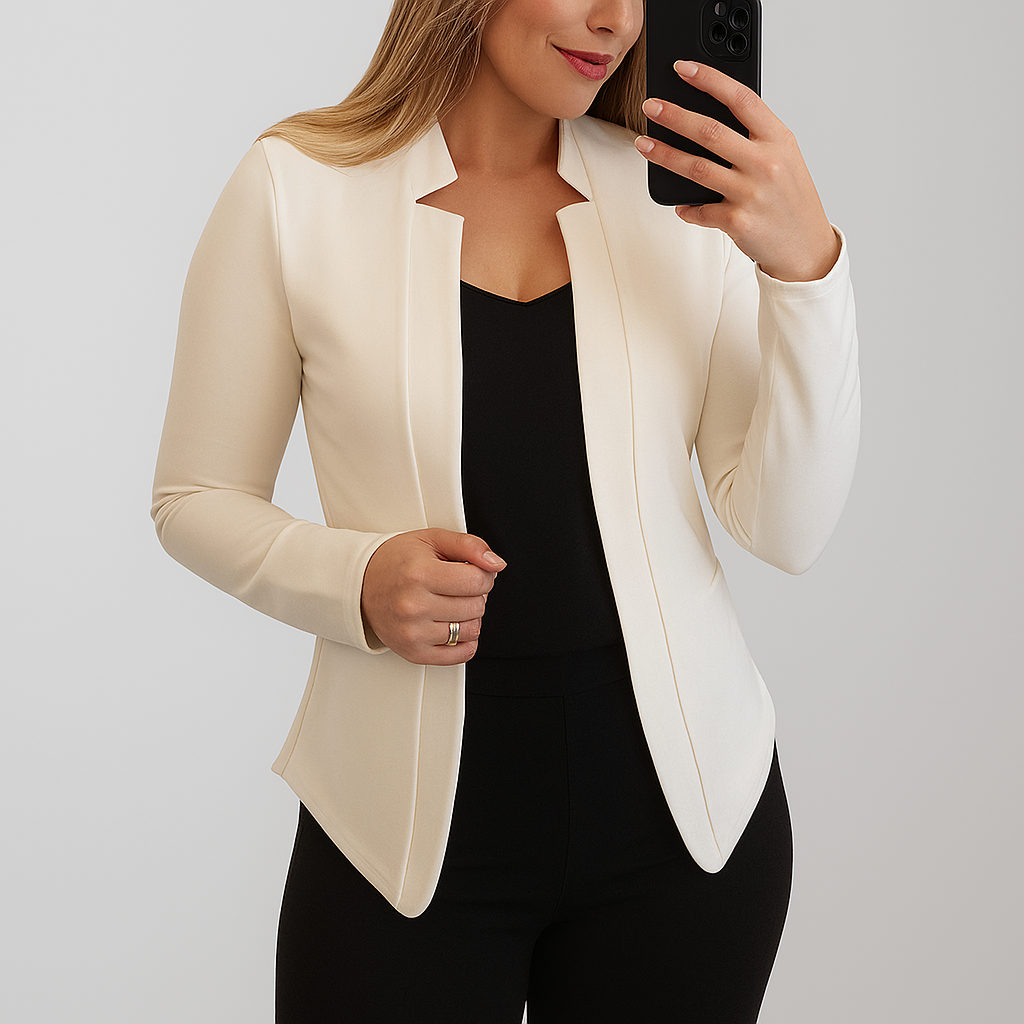Dameblazer med slim fit og letvægtsmønster