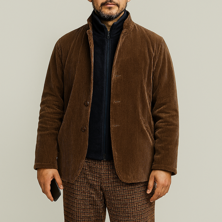 Herre retro casual ensfarvet jakke