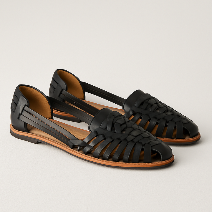 Damesandaler med lukket tå og rem, slingback